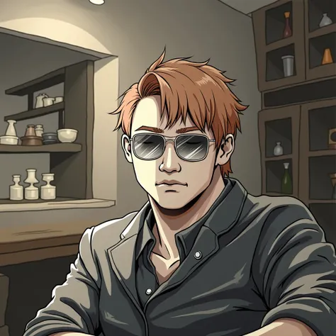 orange hair, man cut, only hair, good shades, naranjo