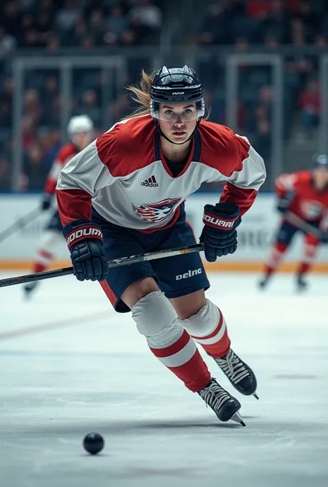 woman playing hockey