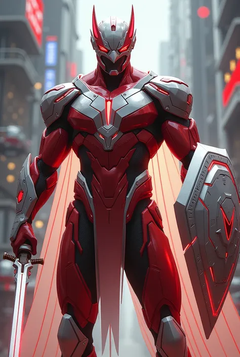 Super Hero Garuda SCI fi red and white uses a pentagonal shield and a mandau similar to the homelander the boys