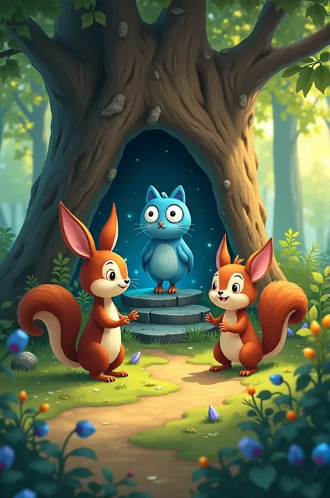 Here are the promoted scenes for each part of the story:

*Scene 1: Introduction*

- Image: A colorful illustration of Benny the Bunny and Sammy the Squirrel playing together in a sunny meadow.
- Caption: "Meet Benny and Sammy, the best of friends!"

*Scen...