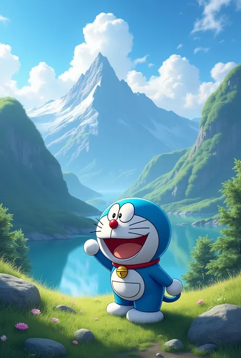 doraemon with background amazing. landscape 9:16