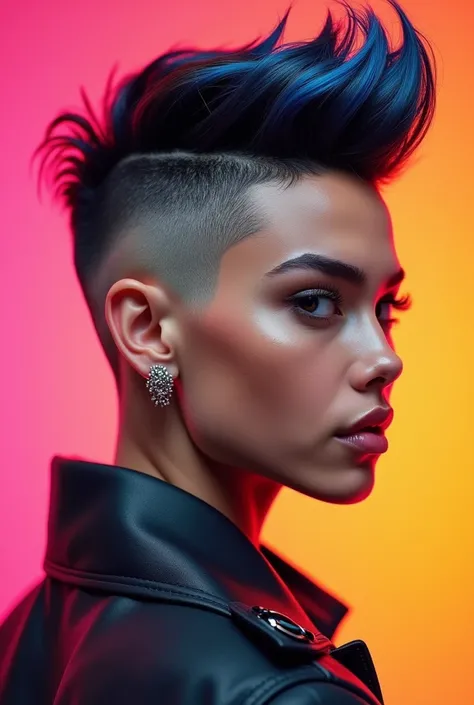 Create a Tik Tok profile image with the theme of super cool haircuts 