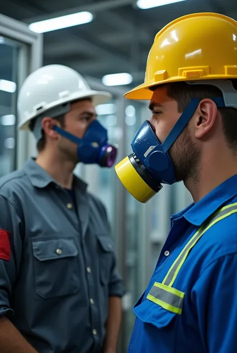 A photo of a person undergoing respirator fit testing