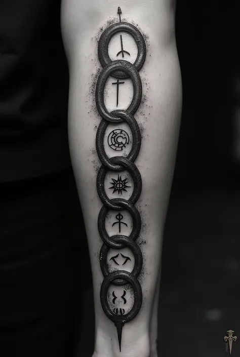 The idea is to interconnect all Elden Ring runes in the order of each boss., as if they were interconnected in a chain in the right order, I want to get a tattoo.