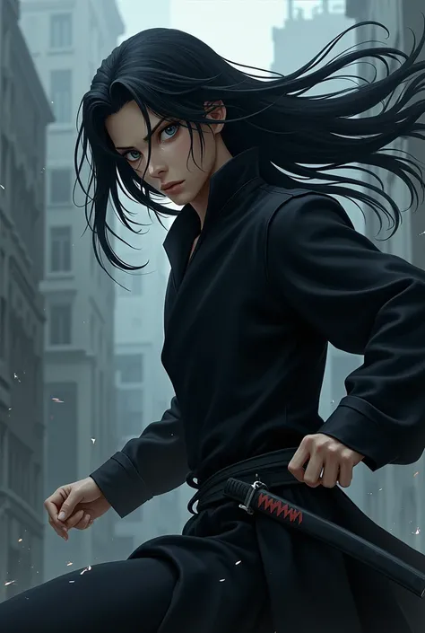 Kuchiki Byakuya long hair young ninja version 