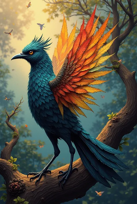 A bird artwork with the 7 principles of art 
