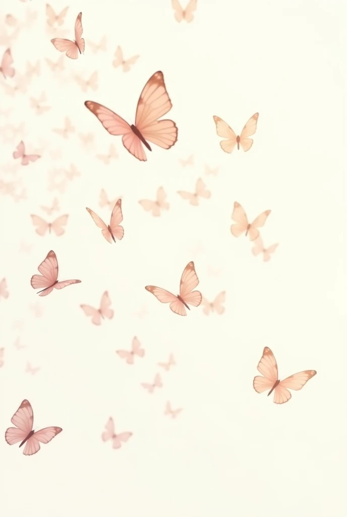 Hazme una illustracion animada de un conjuto de mariposas en fondo white, pixar 2d style, in sublime and warm pink colors, white, the beig, and with first communion style