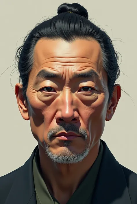 Draw me a Japanese man with a big nose