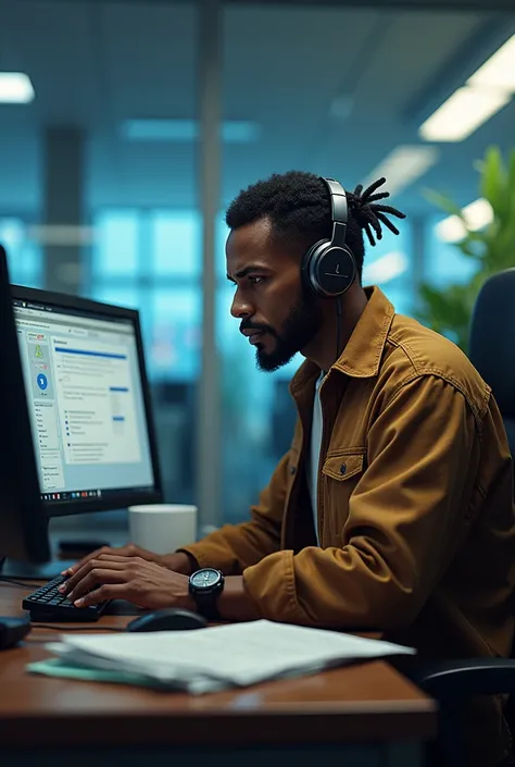 Singer Mano Brown working at the call center