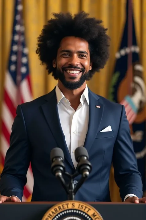 Afro male as us president