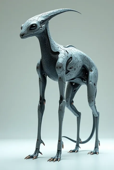 A sleek quadrupedal creature with cool design pattern