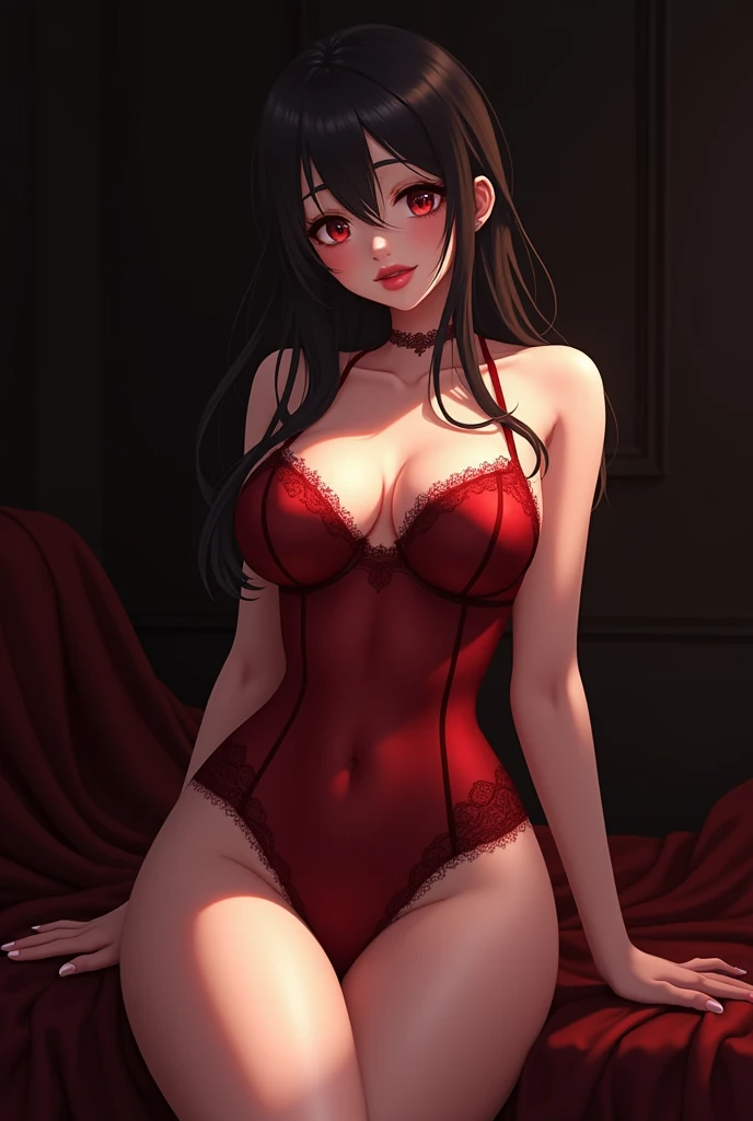 a sexy anime in lingerie
