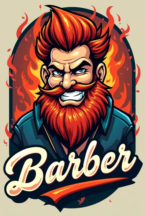 Logo of a spicy barber character