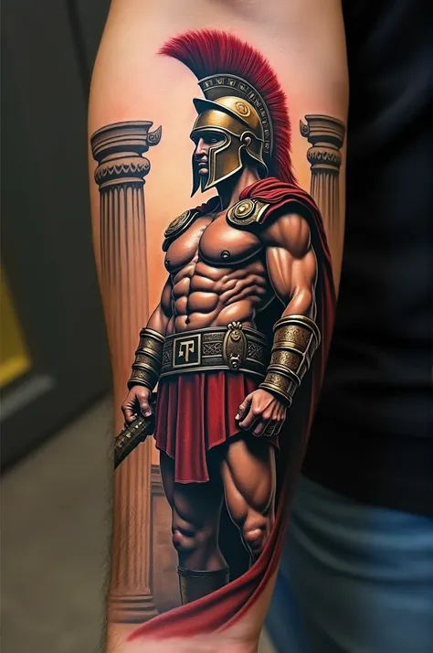 Can you create a unique tattoo for me with a Spartan on my forearm?