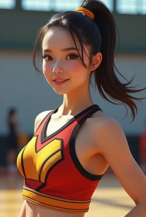 A Real extremely sexy Young asian student cheerleader, high quality, photorealistic