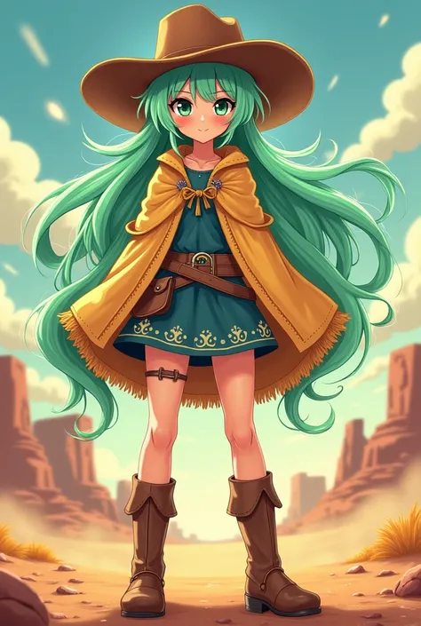 Anime style, slime girl, slime hair, high noon costume