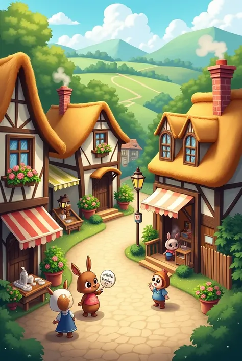 Village image cartoon 2d