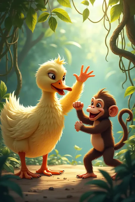 Duck punching a monkey