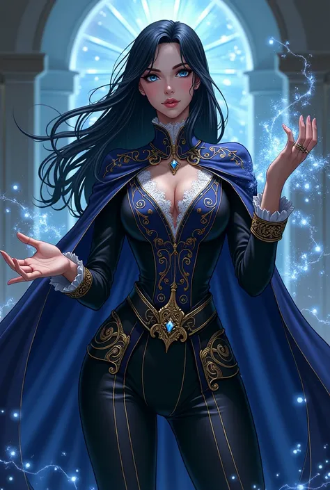 Zatanna Zatara in a full medieval-style outfit being a good anime sorceress