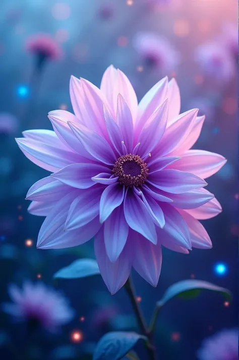 I want a flower with a party theme in the color Lilac with blue