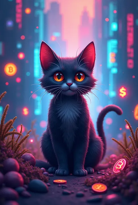 Cat fan art withe Ton crypto coin