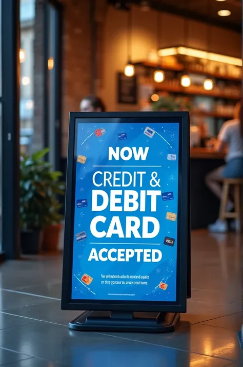 Notice that from now on we accept cards 