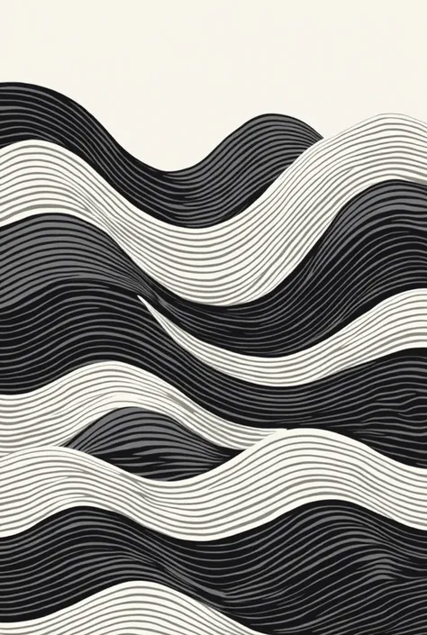 An abstract black and white wallpaper in the shape of waves