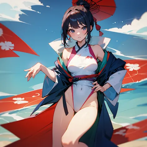  with Japanese style swimsuit 