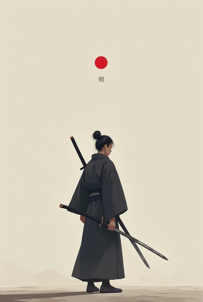 Minimalist 2D art inspired by samurai and ancient Japanese culture.