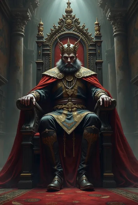 Evil king sitting on his throne
