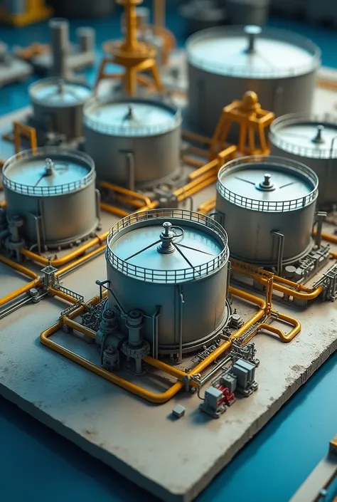  hydrocarbon storage area model on a table

