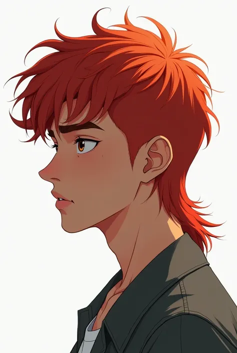 handsome redhead, Mullet Haircut, white background, young man remembering the face