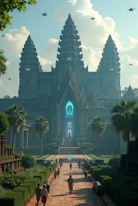 Angkor wat in the future with technology 