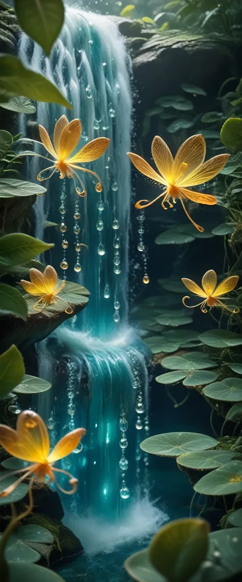 Very detailed photos (Water Element), best quality, masterpiece, Reality, Surrealism, good exposure, Upper Body, Water A stunning image，Depicting a charming water nymph (Fullwaters girl:1) In a mysterious environment. She has a radiant heart, Glowing water...