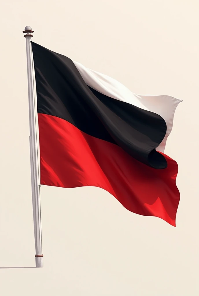 Flag of red, black and white colors 
