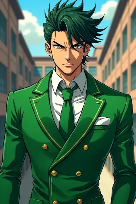 JoJo&#39;s Bizarre Adventure style male green school uniform