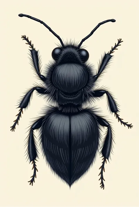 black stingless bee from back side in graphics 