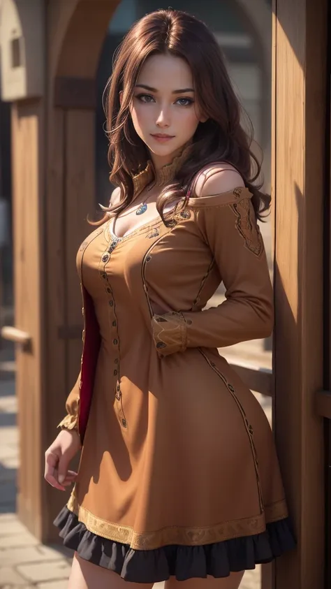 cowboy shot, highest quality, 超a high resolution, (realistic:1.4), beautiful face in every detail, detailed clothing, attractive...