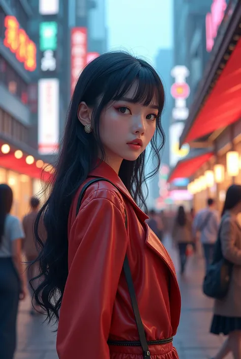 Young Japanese female influencer、In town