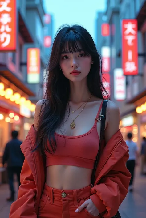 Young Japanese female influencer、In town