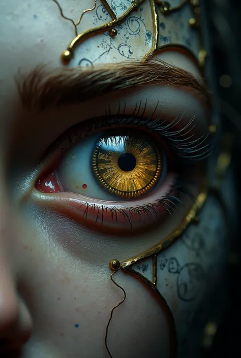 (photorealism:1.2), realistic, intricate, detailed, eye, clock as an eye, clock eye, beautiful, by MajinLN, Title "Shattered Time: Rons Rebellion",  Shattered Time: Eons Rebellion