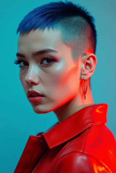 Buzzcut color azul y rojo
