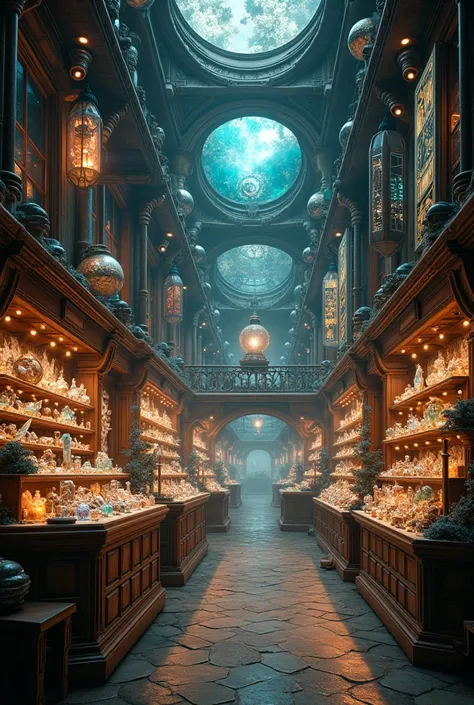 A shop full of strange and magical items,sci Fi, time travel, updated,no one in shop