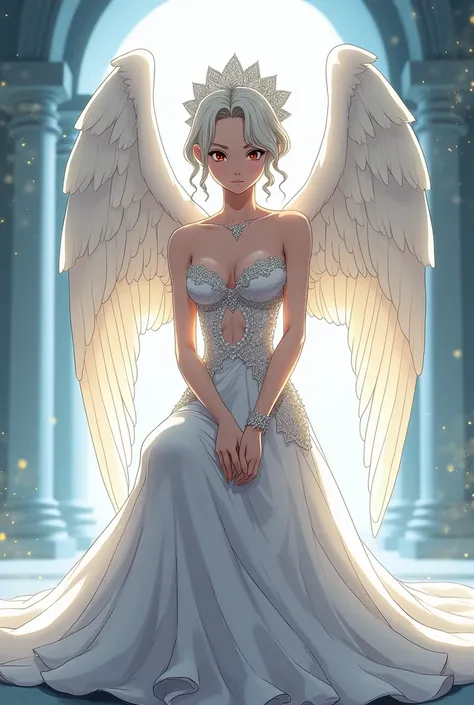 Anime, Dragón ball super, Vados, Beautiful woman, Revealing wedding dress, Kneeling