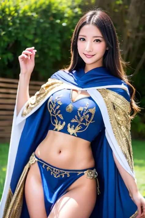 tall and cute idol knight girl、whole body、good style、、、、、、、、、、tanned thick legs、、gold and blue armor（fish embroidery、scale cloak...