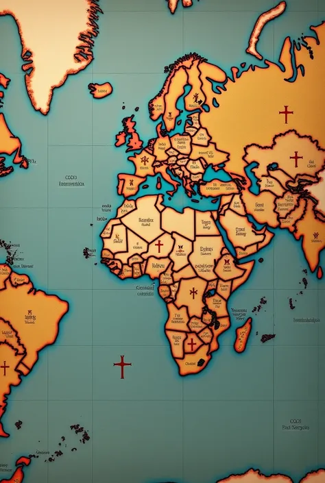 A current map with territories demarcated with Templar crosses  