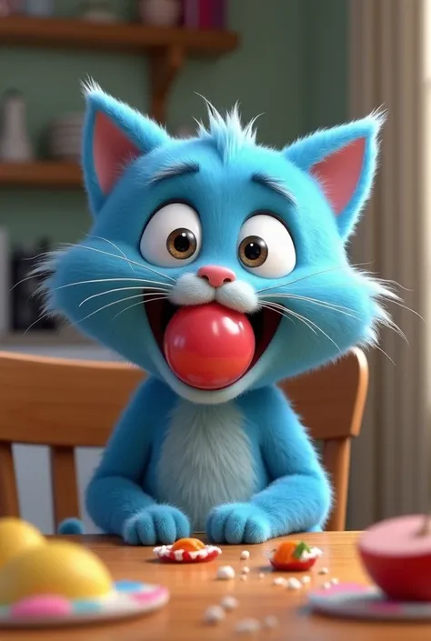 a
. photo of gumball eating 