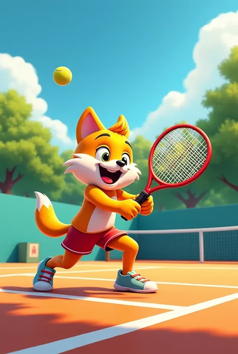 Make the UNIVA mascot with a paddle racket