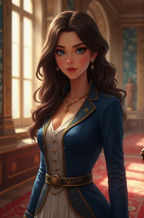 Royal academy, Oc, Granddaughter of Princess Aurora,  dark brown hair, blue eyes 