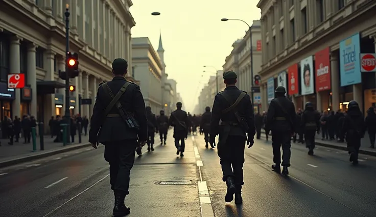 2024 Canberra city in chaos; soldiers marching in the streets